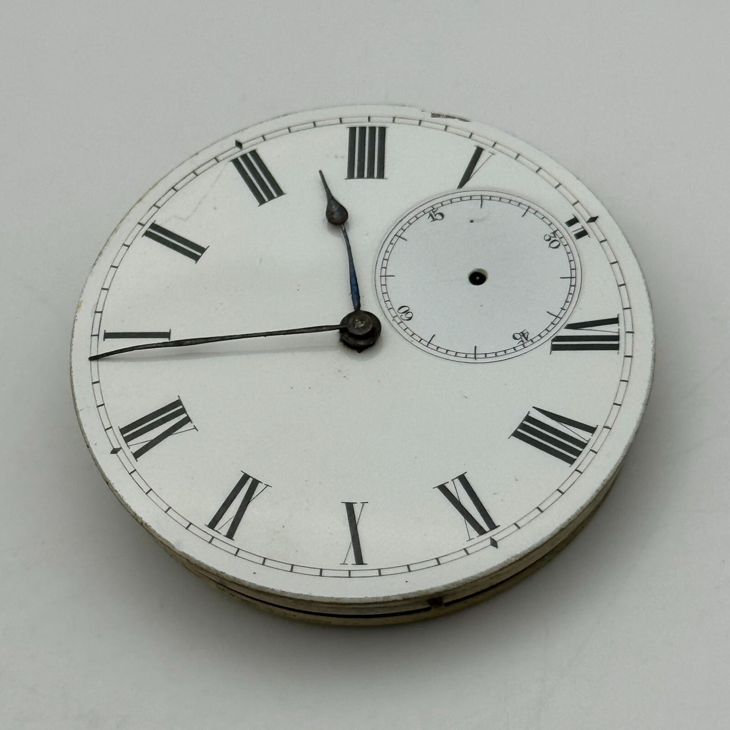 44mm Antique Key Wound Pocket Watch Movement Dial PARTS REPAIR SPARES