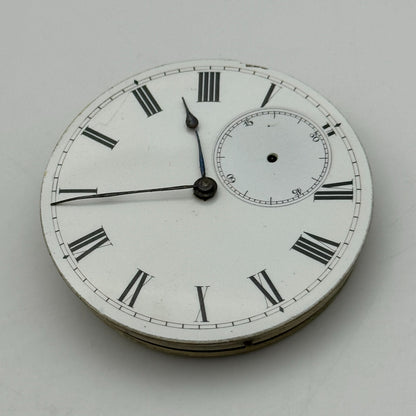 44mm Antique Key Wound Pocket Watch Movement Dial PARTS REPAIR SPARES