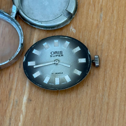 26mm Vintage Oris Super 17 Jewels Grey Dial Manual Wind Watch PARTS / REPAIR
