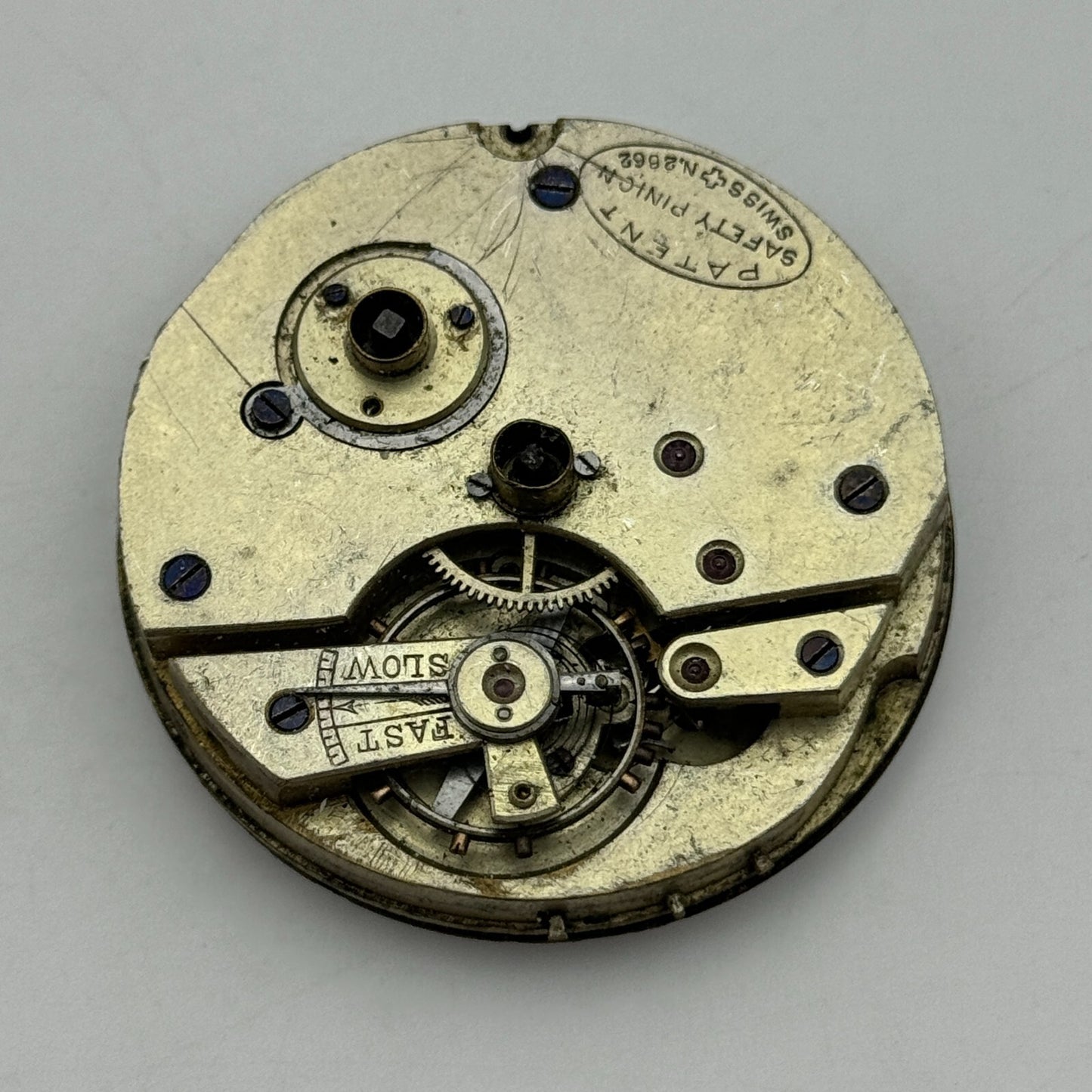 45.1mm Antique Henry E Peck Patent 2622 Safety Pinion Pocket Watch Movement