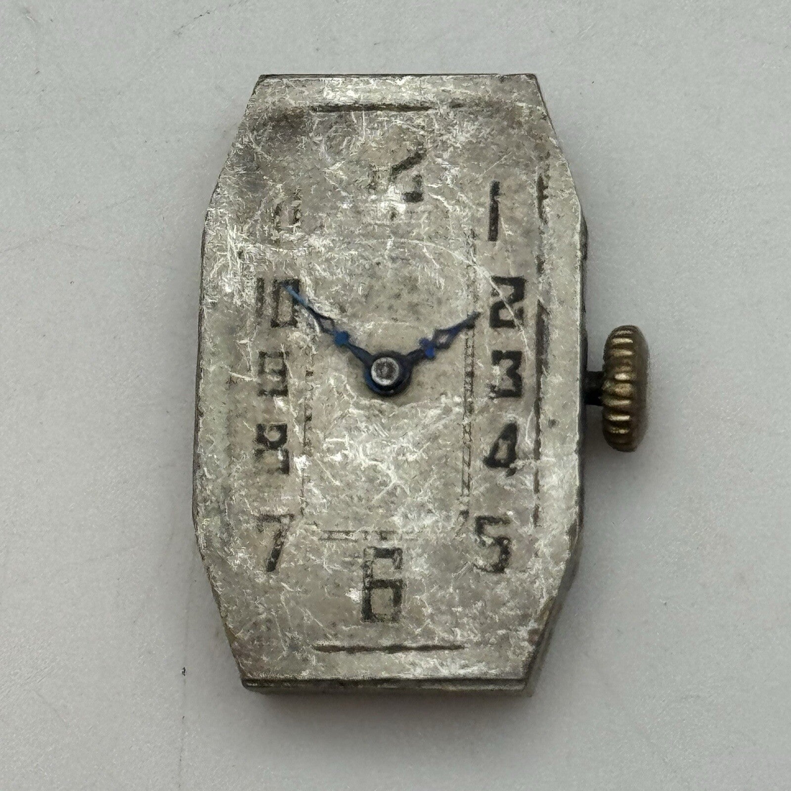15.1mm Running Art Deco Tank Watch Movement Dial Hands Restoration Repair Parts