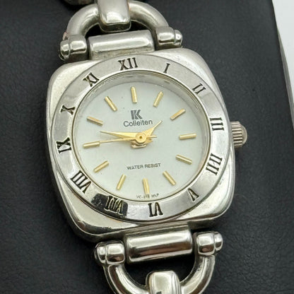 22mm Working Ladies Colleiten Silver Tone Panel Bracelet Quartz Watch 7.2 Inches