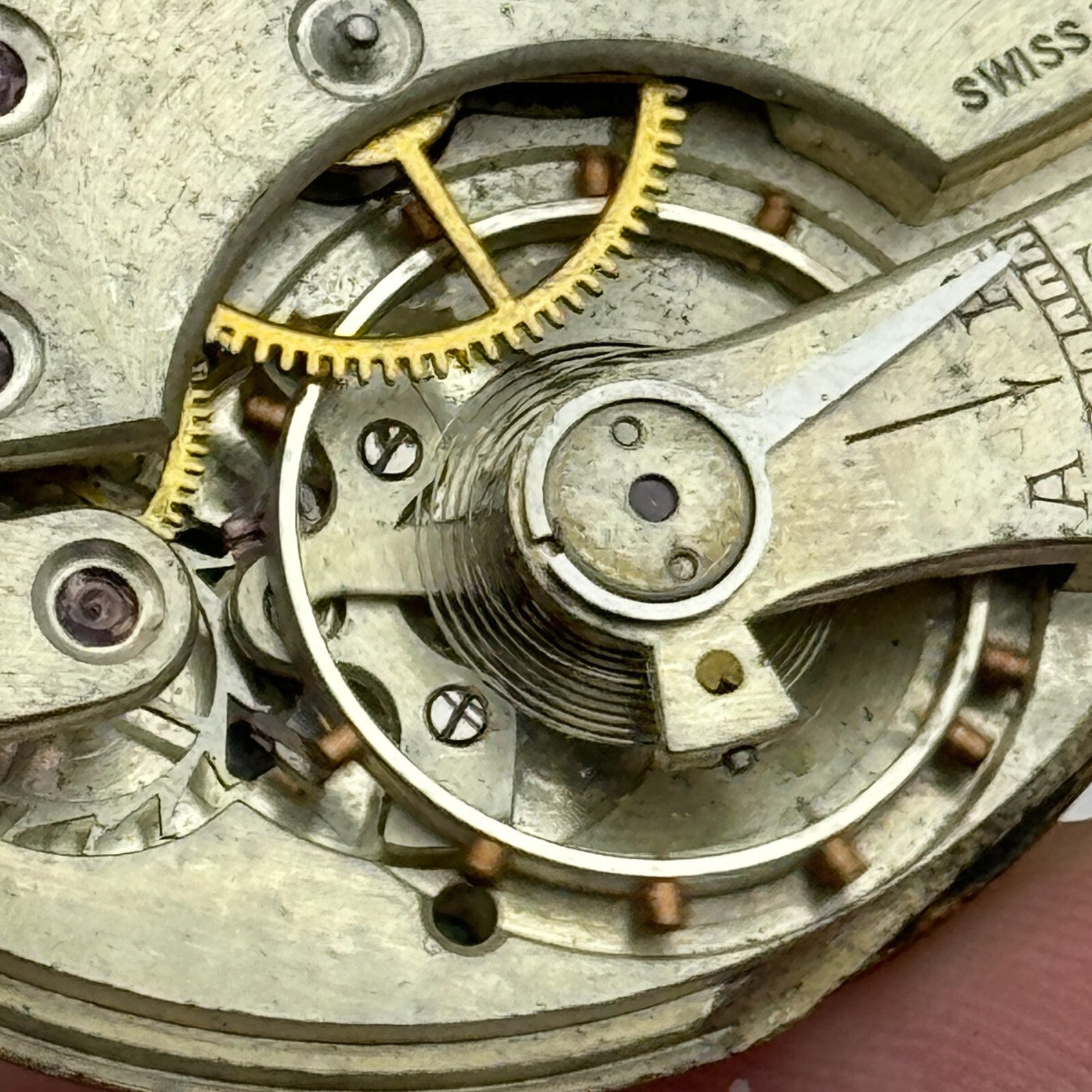 42.2mm Vintage Balance Ok Sub Seconds Swiss Pocket Watch Movement PARTS REPAIR