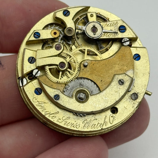 38.6mm Antique Open Face Longines ? Anglo Swiss Pocket Watch Movement PARTS