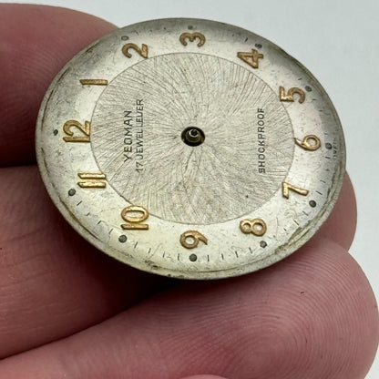 25.8mm Yeoman Mens HB Hermann Becker 1161 Manual Wind Watch Movement PARTS SPARE