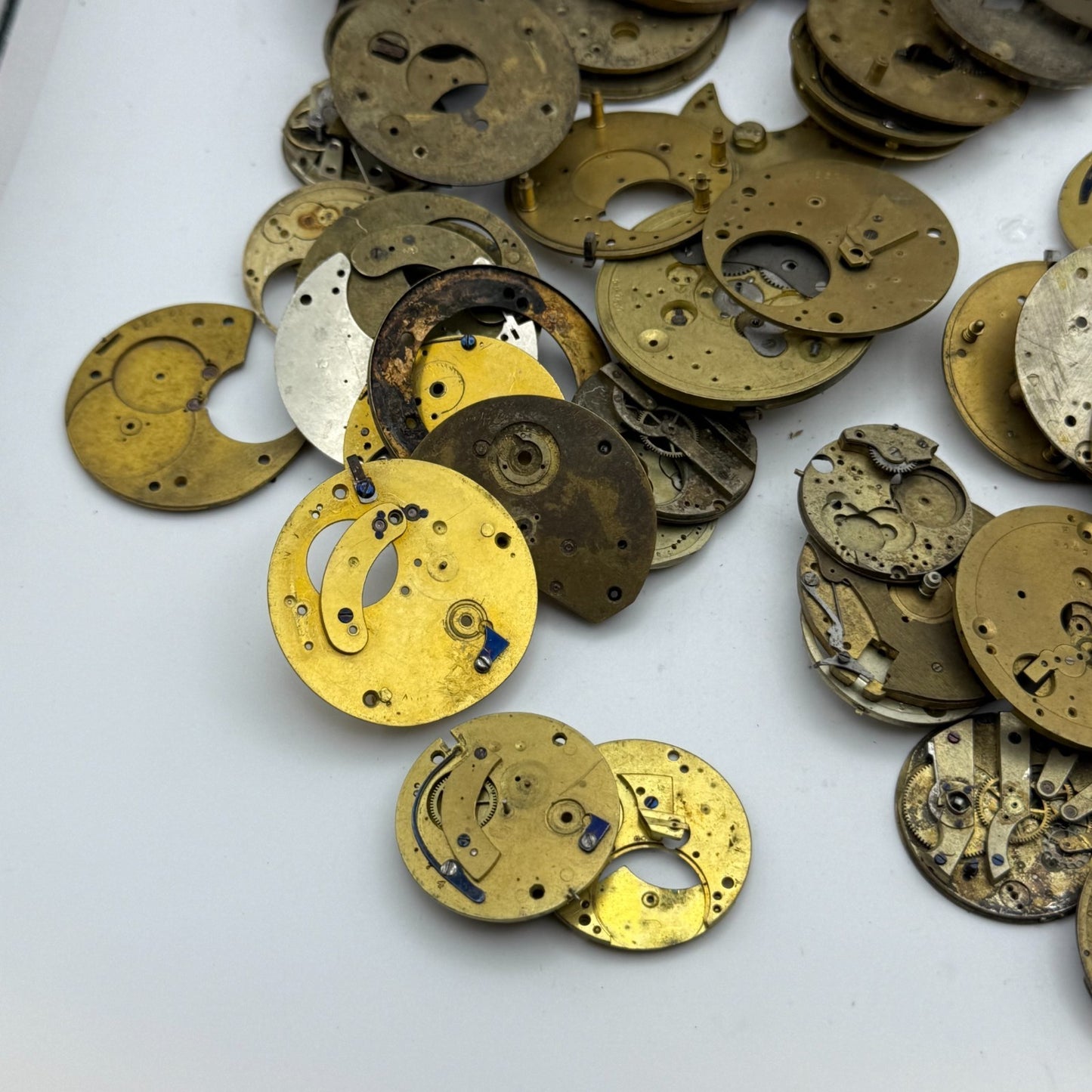 Large Bundle Of Antique Partial Pocket Watch Movements Joblot PARTS REPAIR SPARE