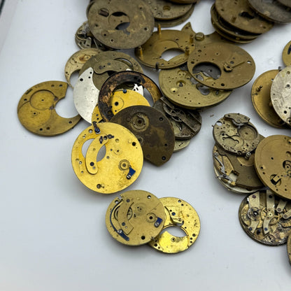 Large Bundle Of Antique Partial Pocket Watch Movements Joblot PARTS REPAIR SPARE