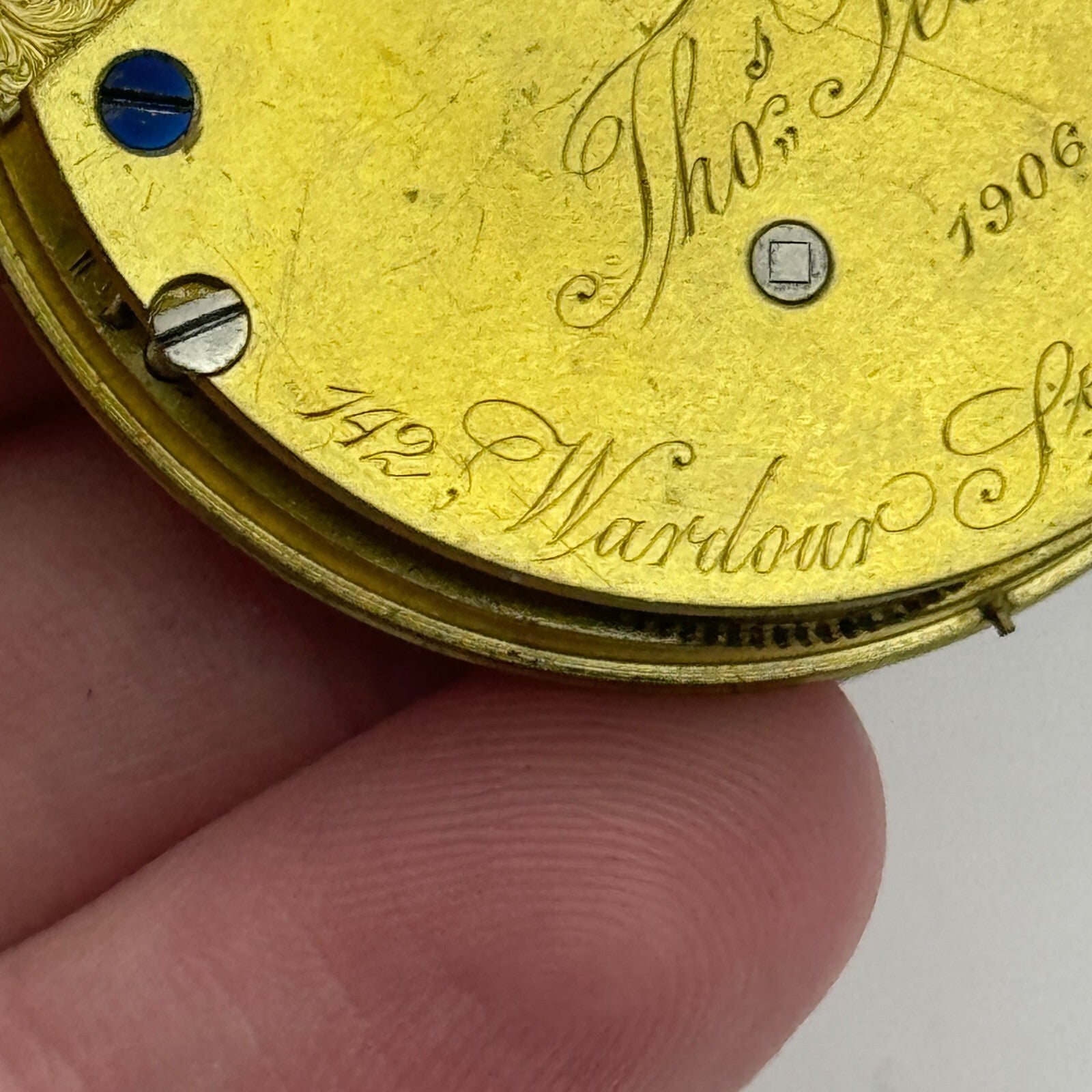 43.2mm Antique Thomas Peake London Quality Pocket Watch Movement PARTS REPAIR