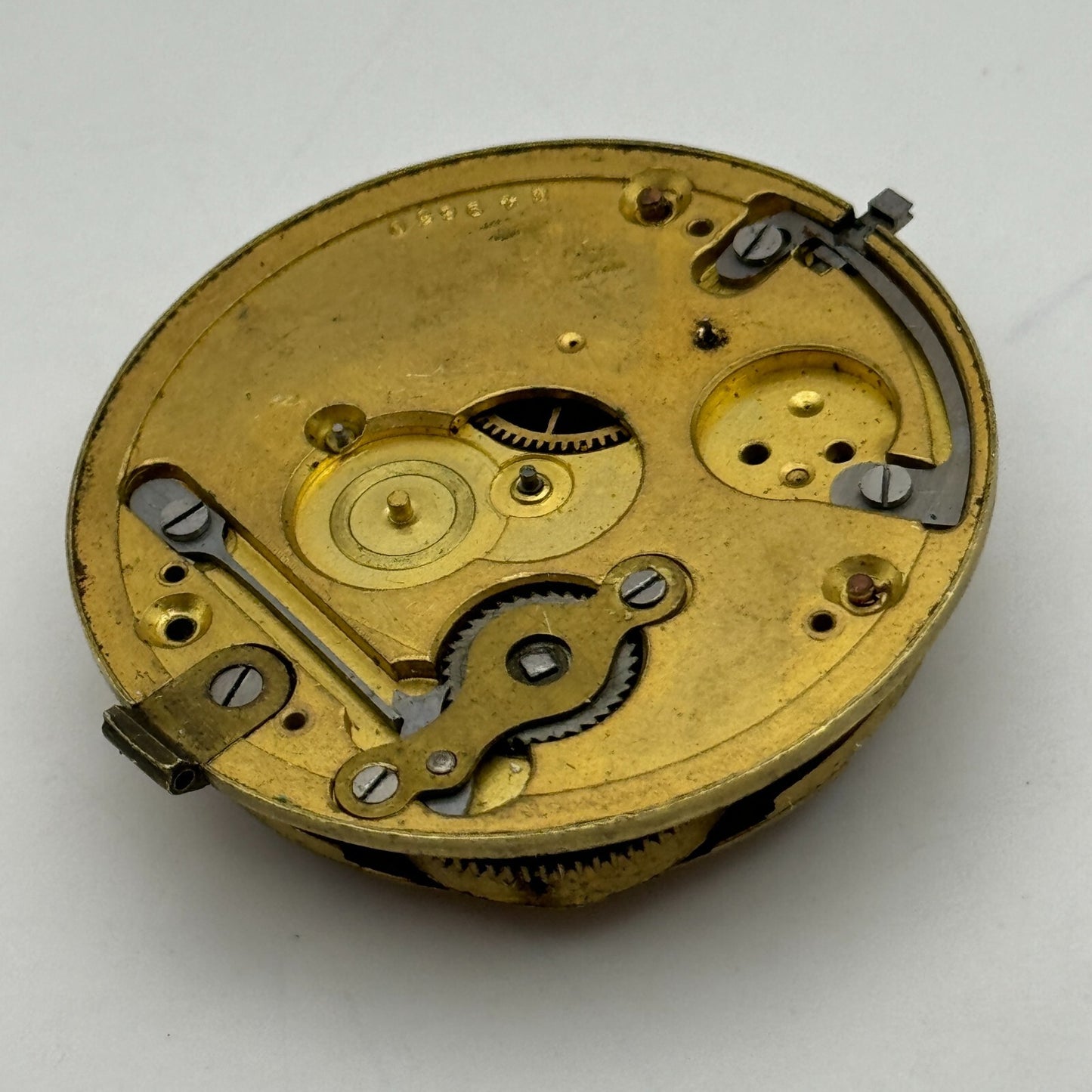 44.6mm Antique Reversing Pinion Key Wound English Pocket Watch Movement PARTS