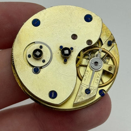 38.5mm Antique Unidentified Key Wound Pocket Watch Movement PARTS SPARES REPAIRS