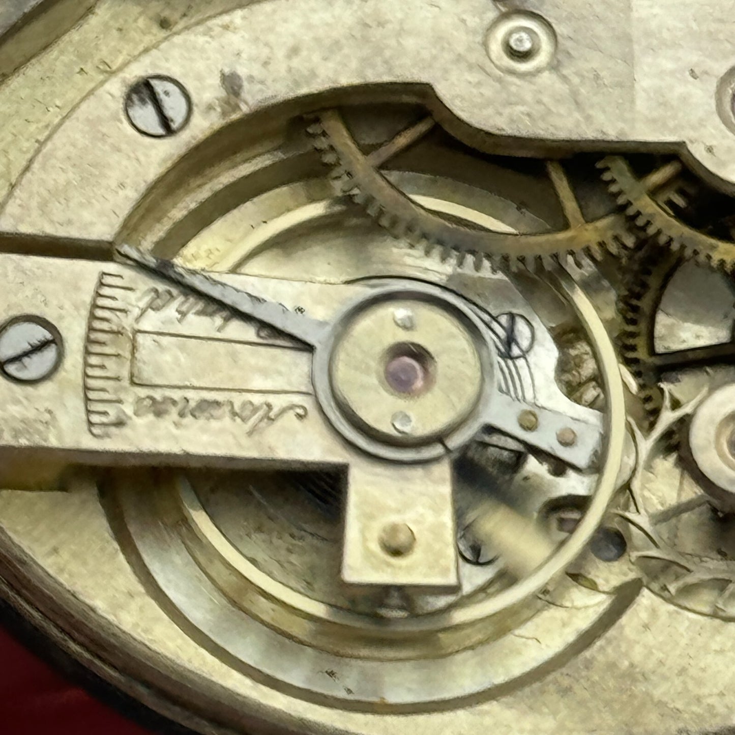 43.3mm Unidentified Open Face Swiss Balance Ok Pocket Watch Movement PARTS