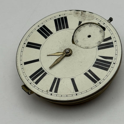 46.7mm Antique Key Wound Pocket Watch Movement PARTS