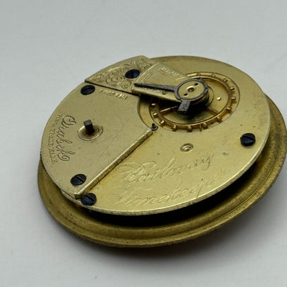 47.6mm Antique Railway Timekeeper Key Wound Pocket Watch Movement PARTS REPAIR