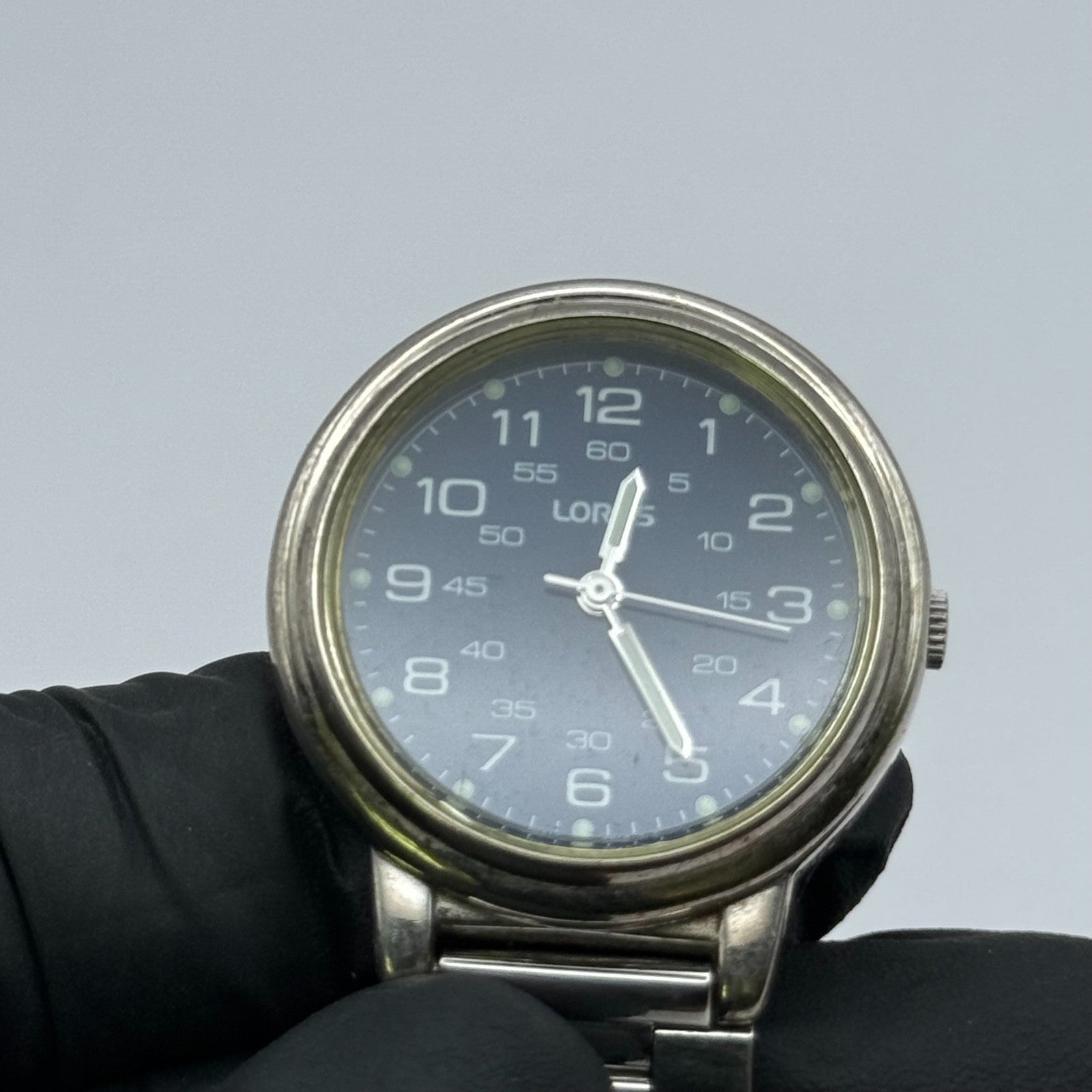 Lorus Quartz Fob Nurse Watch Blue Dial Base Metal Japan Working 29mm