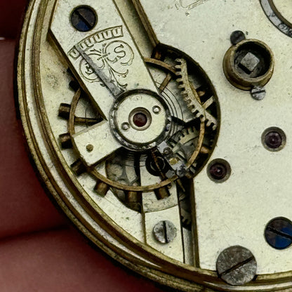 44.1mm Antique H Samuel Manchester Patent Balance Pocket Watch Movement PARTS