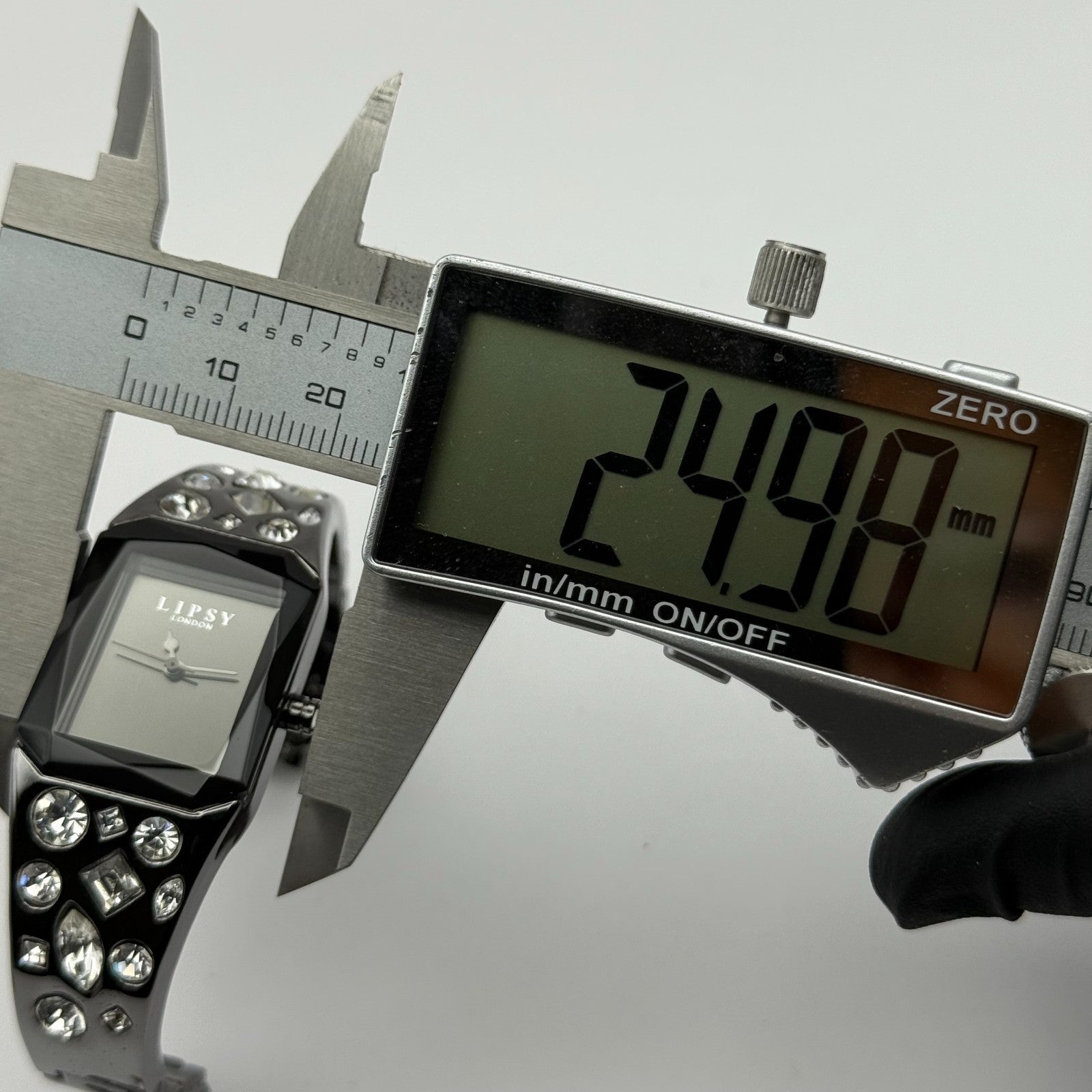 Lipsy London Ladies Quartz Watch Rectangular Black Dial Bracelet Working 22mm