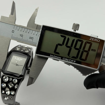 Lipsy London Ladies Quartz Watch Rectangular Black Dial Bracelet Working 22mm