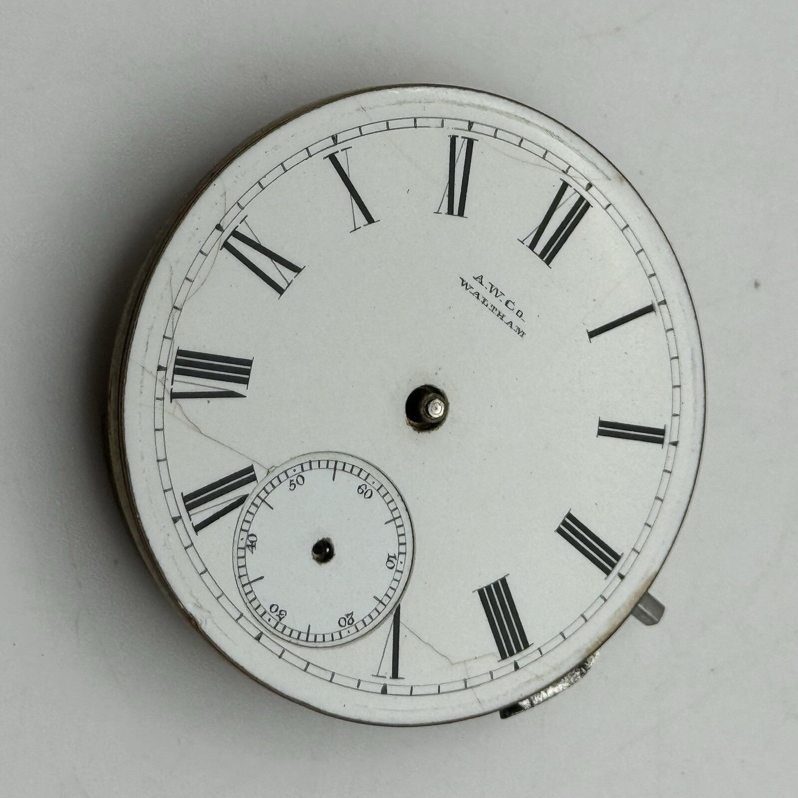 42mm Manual Wind Waltham Hillside No Balance Pocket Watch Movement FOR PARTS