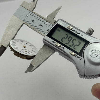 29.5mm F W Dudley Winnipeg 24 Hour Dial Trench Watch Movement Manual Wind PARTS