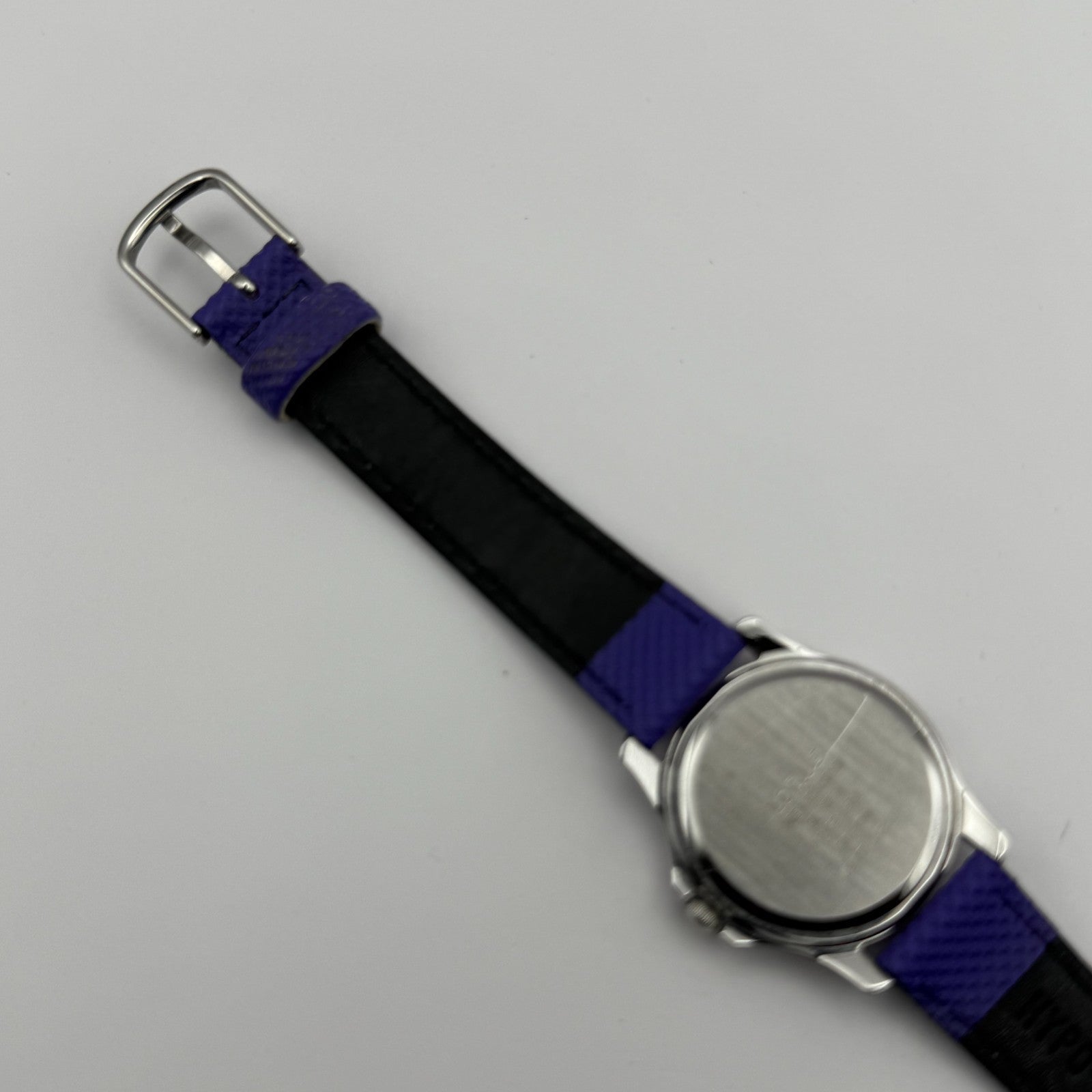 Lorus Quartz Watch White Dial Purple Strap Bezel Japan Working 26mm New Battery