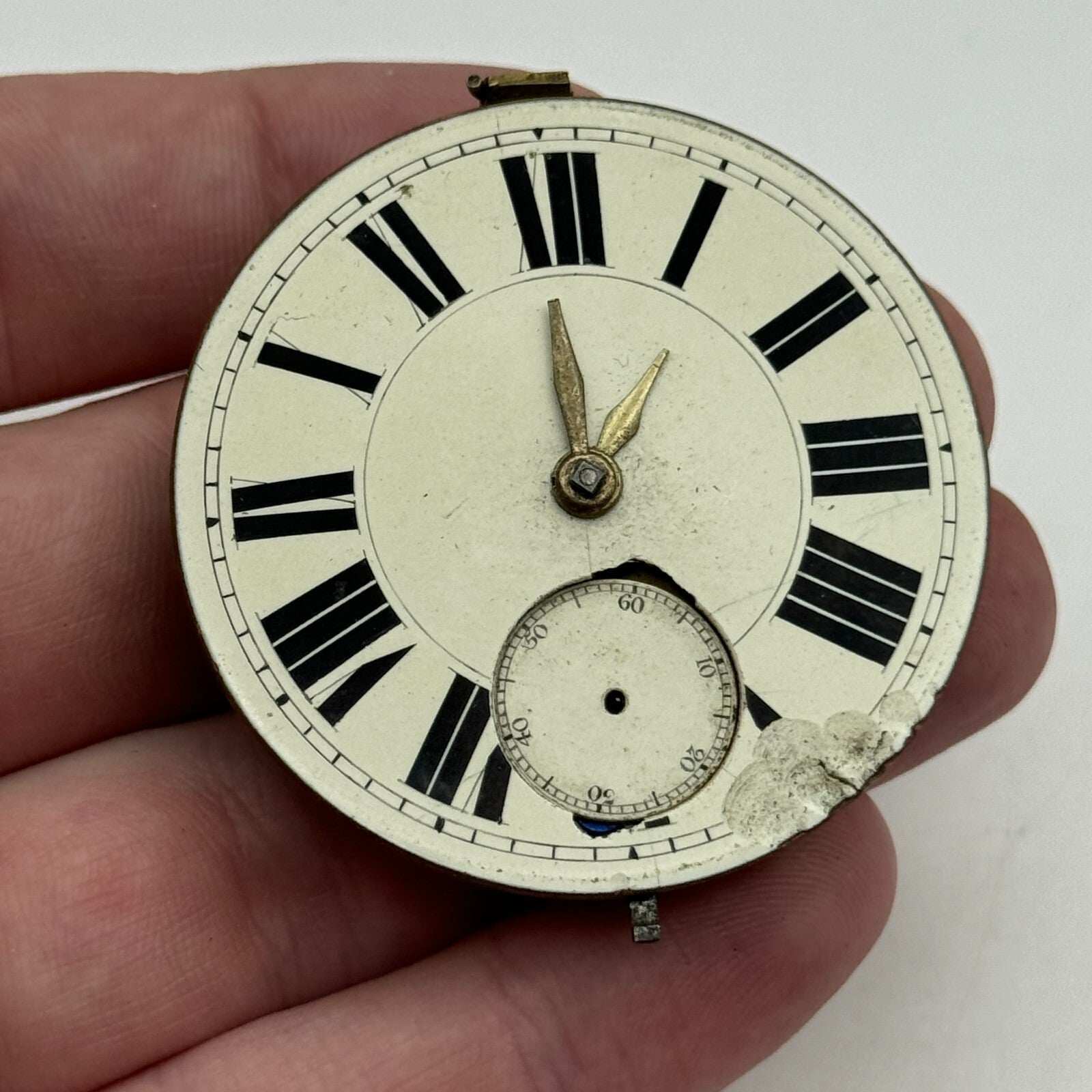 46.7mm Antique Key Wound Pocket Watch Movement PARTS