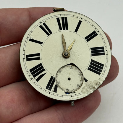 46.7mm Antique Key Wound Pocket Watch Movement PARTS
