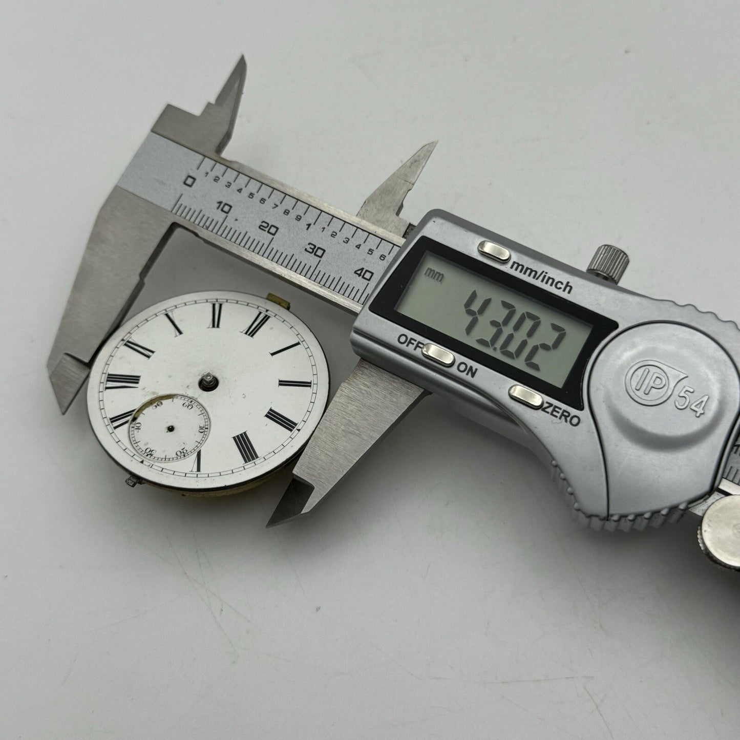 43mm Manual Wind E Johnson & Son Derby Pocket Watch Movement Dial FOR PARTS
