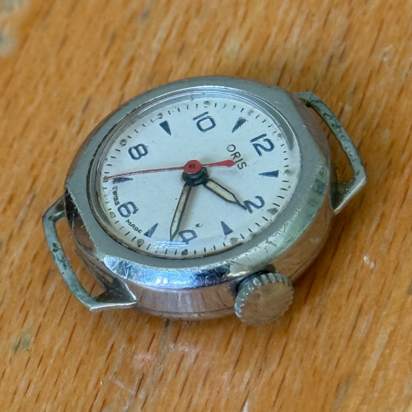 21mm Vintage Oris Cal 612 Blue Indices Swiss Manual Wind Watch PARTS / REPAIR