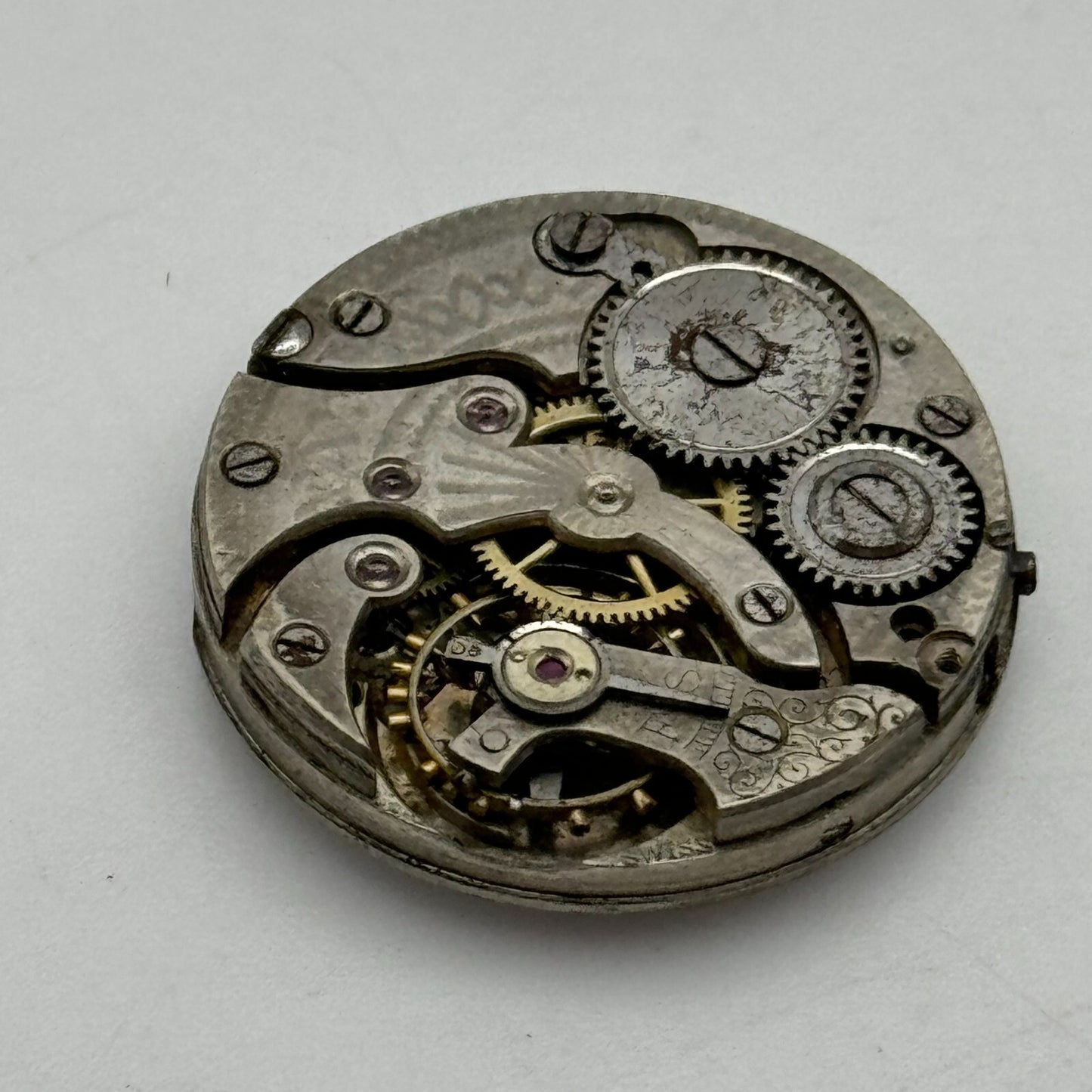 25.3mm Unidentified Trench Watch Movement & Dial Manual Wind Vintage Swiss PARTS