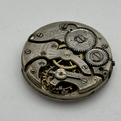 25.3mm Unidentified Trench Watch Movement & Dial Manual Wind Vintage Swiss PARTS
