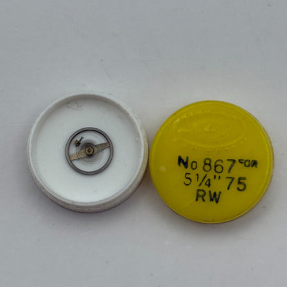RW 75 Balance Wheel Complete And Spring 5¼’’’ 867 Watch Movement Parts NOS 