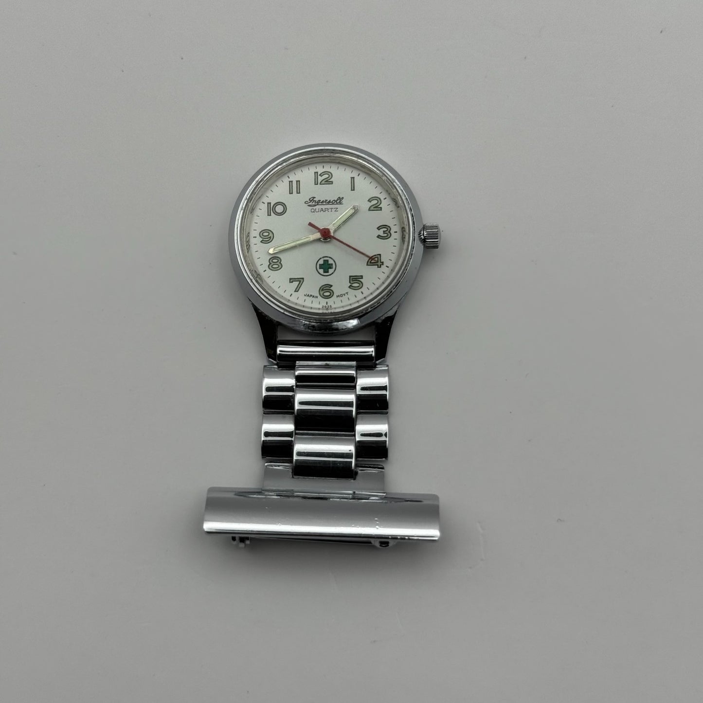 Ingersoll Nurses Fob Quartz Watch White Dial Silver Tone Japan Working 26mm