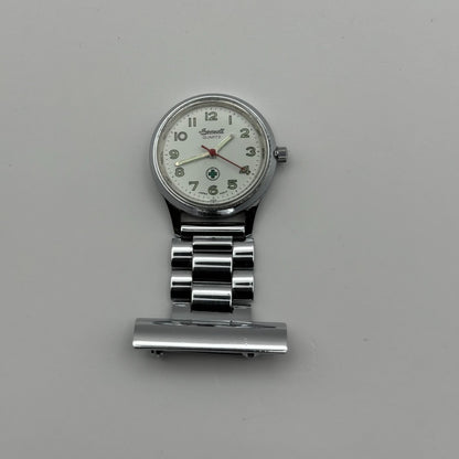 Ingersoll Nurses Fob Quartz Watch White Dial Silver Tone Japan Working 26mm