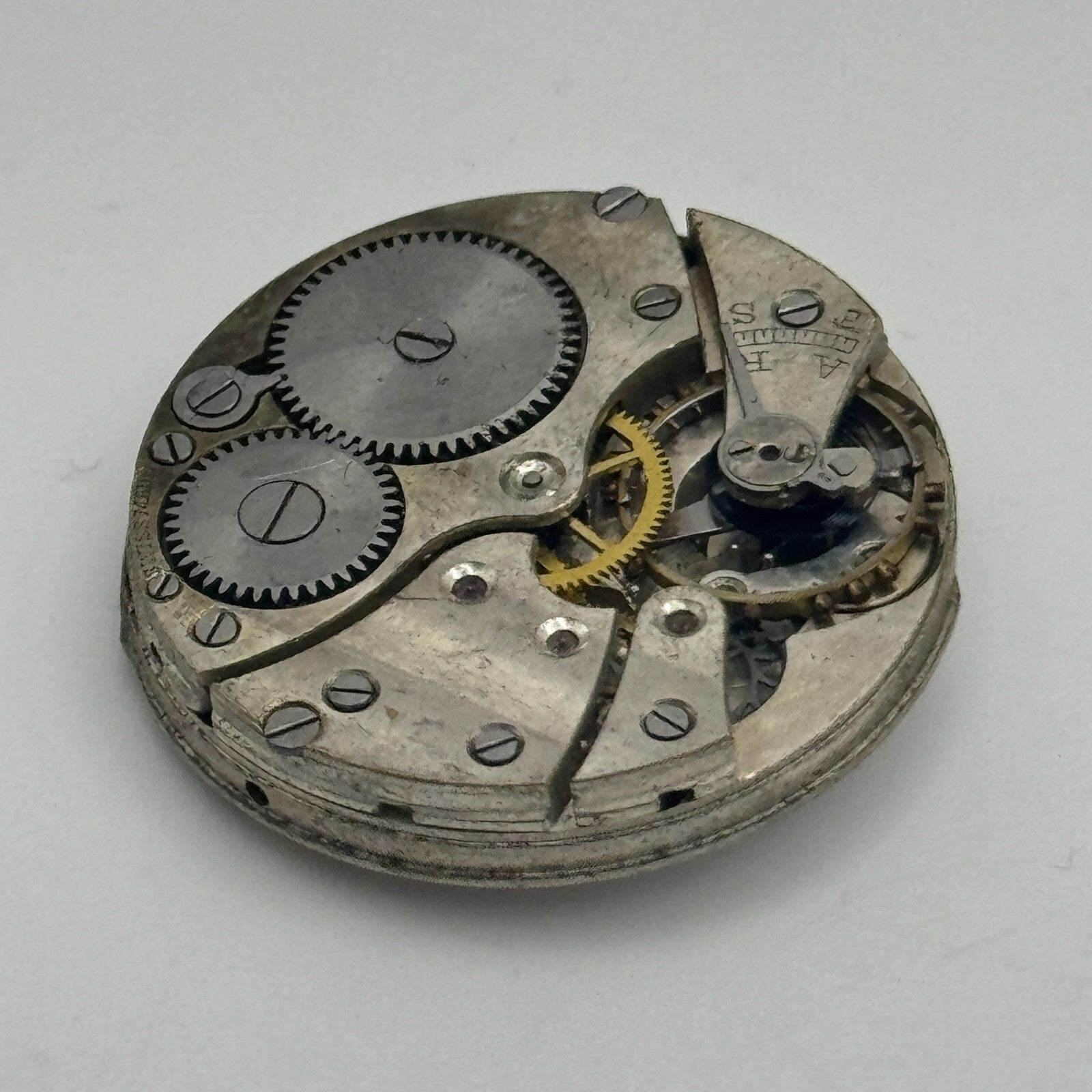 25.4mm Unidentified Roman Numerals Trench Watch Movement Manual Wind PARTS SPARE