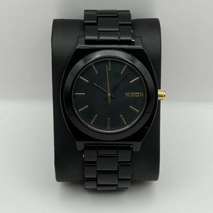 Nixon The Time Teller Acetate Men's Quartz Watch Black Japan Working 39mm