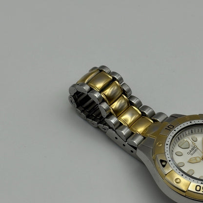 31mm Working Vintage Rare Casio LD-721 Two Tone Date 20Bar Quartz Watch 6 Inches