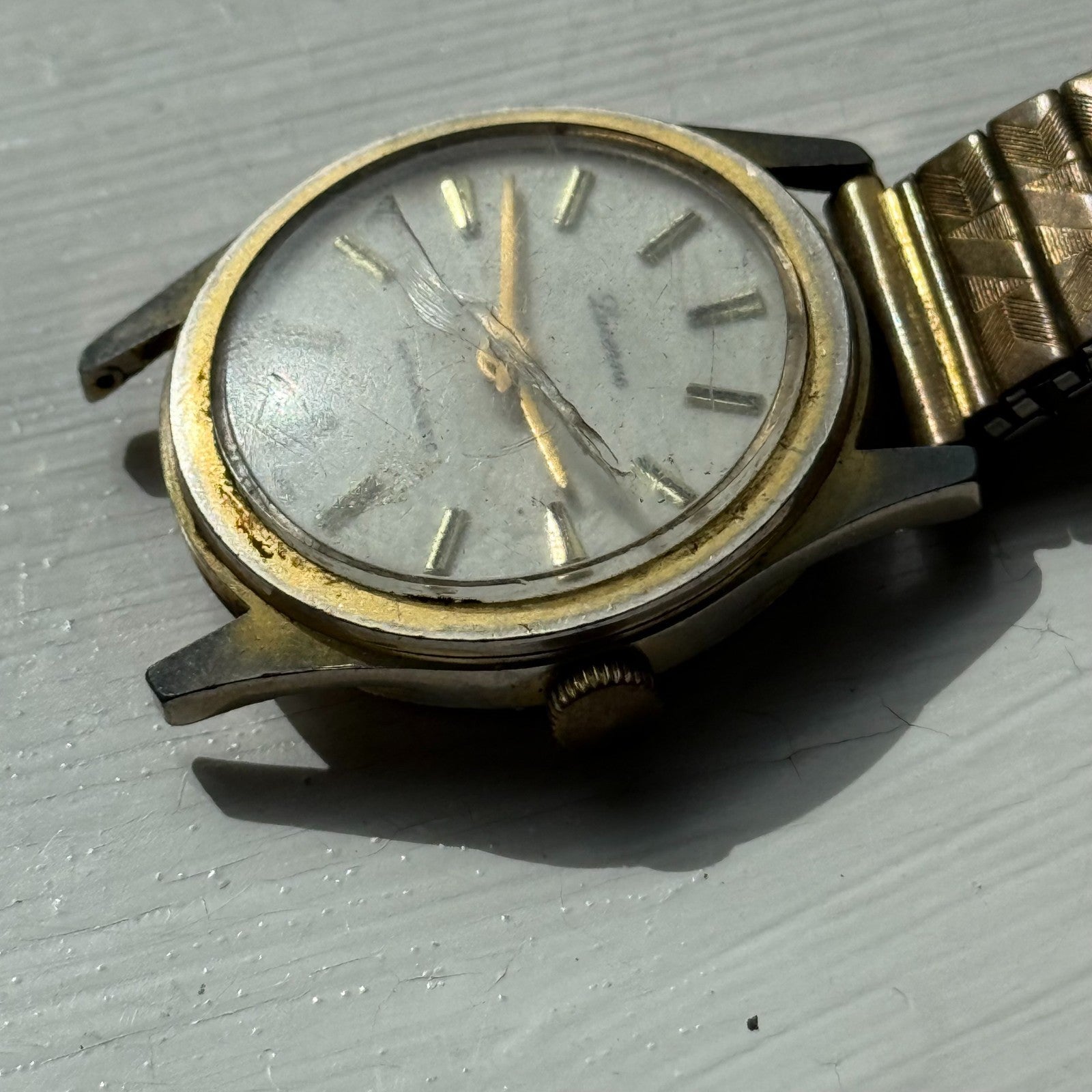 34mm Men's Vintage Lucerne Antimagnetic Swiss Manual Wind Watch PARTS REPAIR