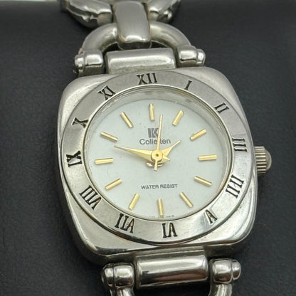 22mm Working Ladies Colleiten Silver Tone Panel Bracelet Quartz Watch 7.2 Inches