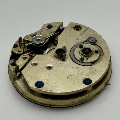 33.7mm Antique Unidentified Key Wound Pocket Watch Movement Dial PARTS REPAIR
