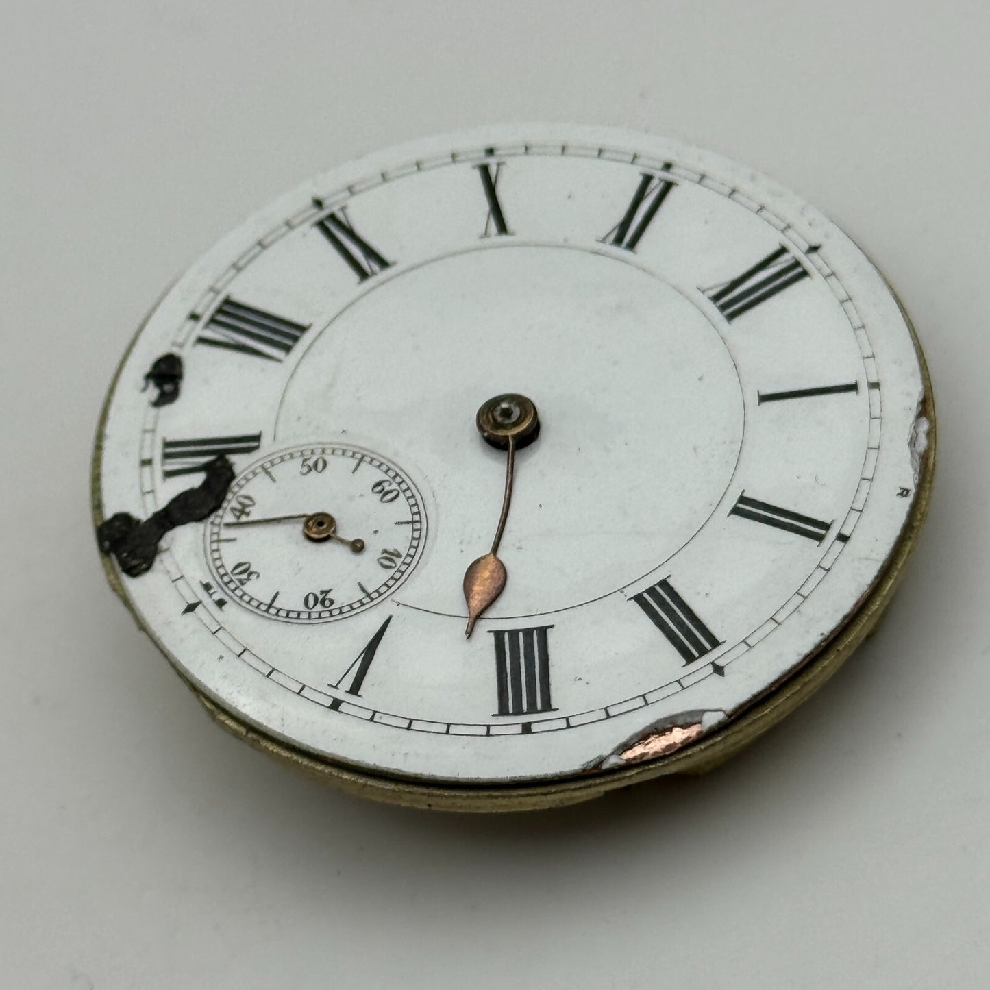 42.7mm Antique Key Wound Sub Seconds Pocket Watch Movement PARTS SPARES REPAIRS