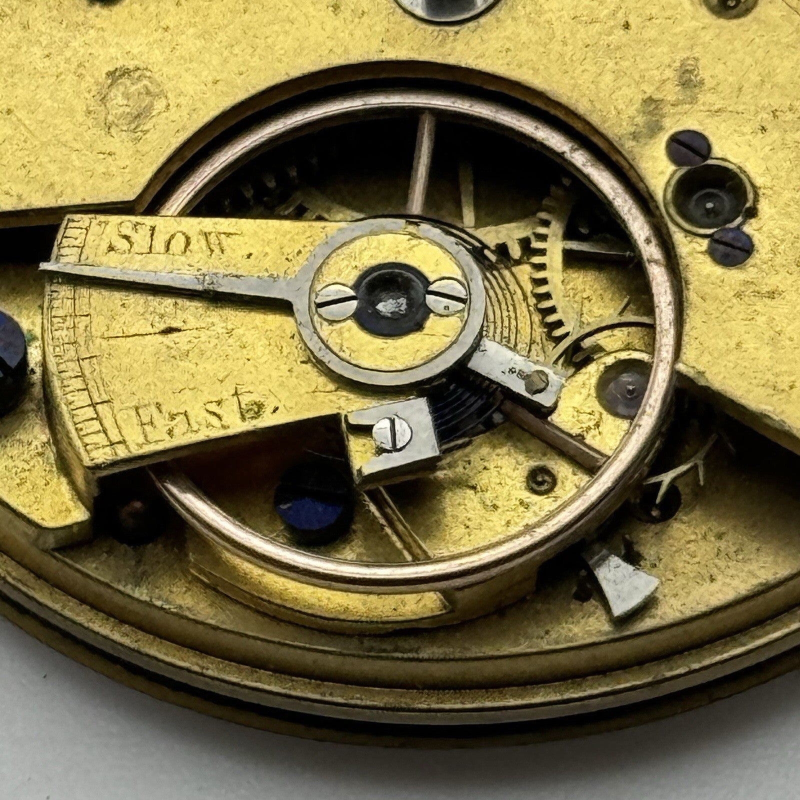 41.3mm Key Wound Goldsmiths Alliance London Pocket Watch Movement FOR PARTS