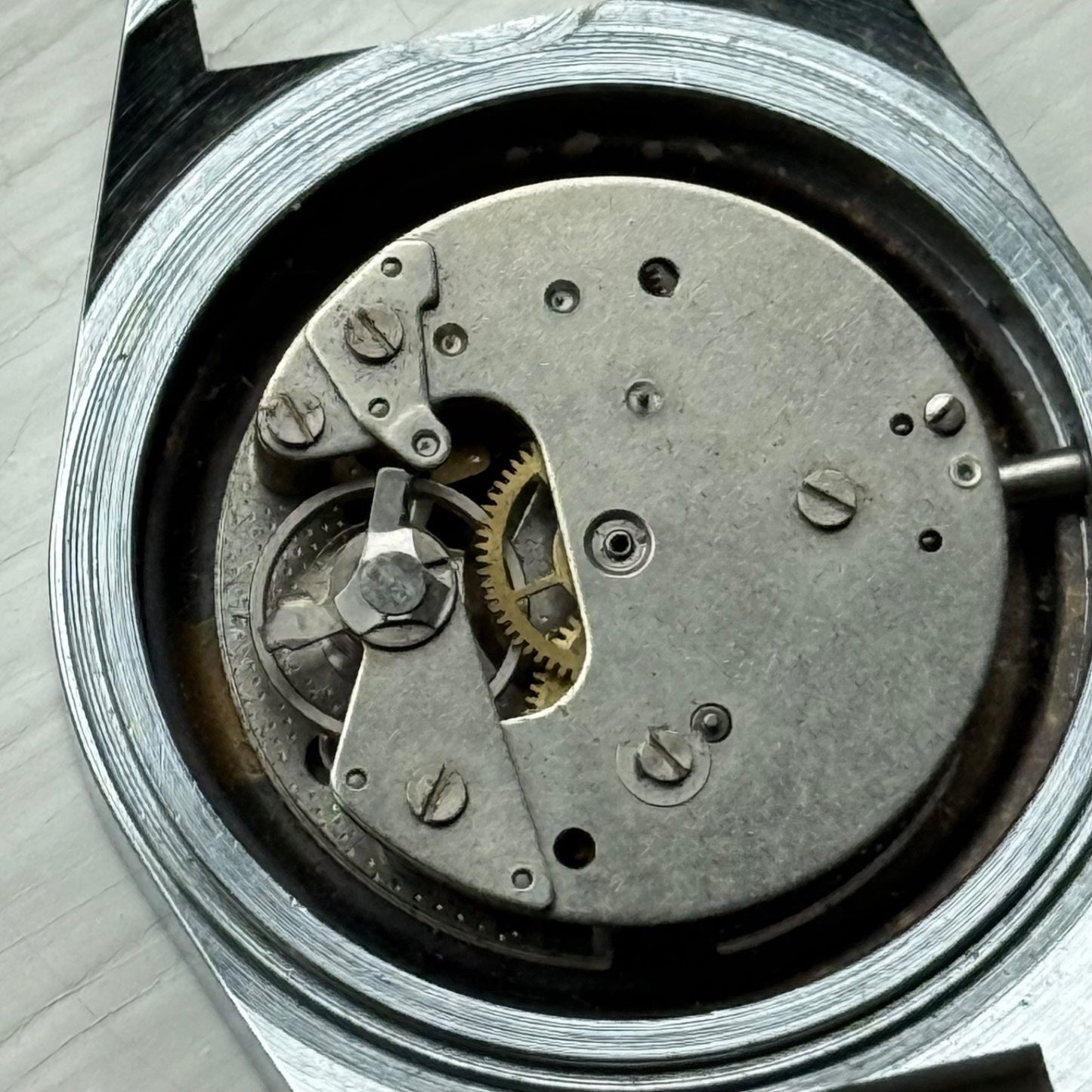 34mm Vintage Ruhla Made In GDR Blue Dial Manual Wind Watch PARTS / REPAIR