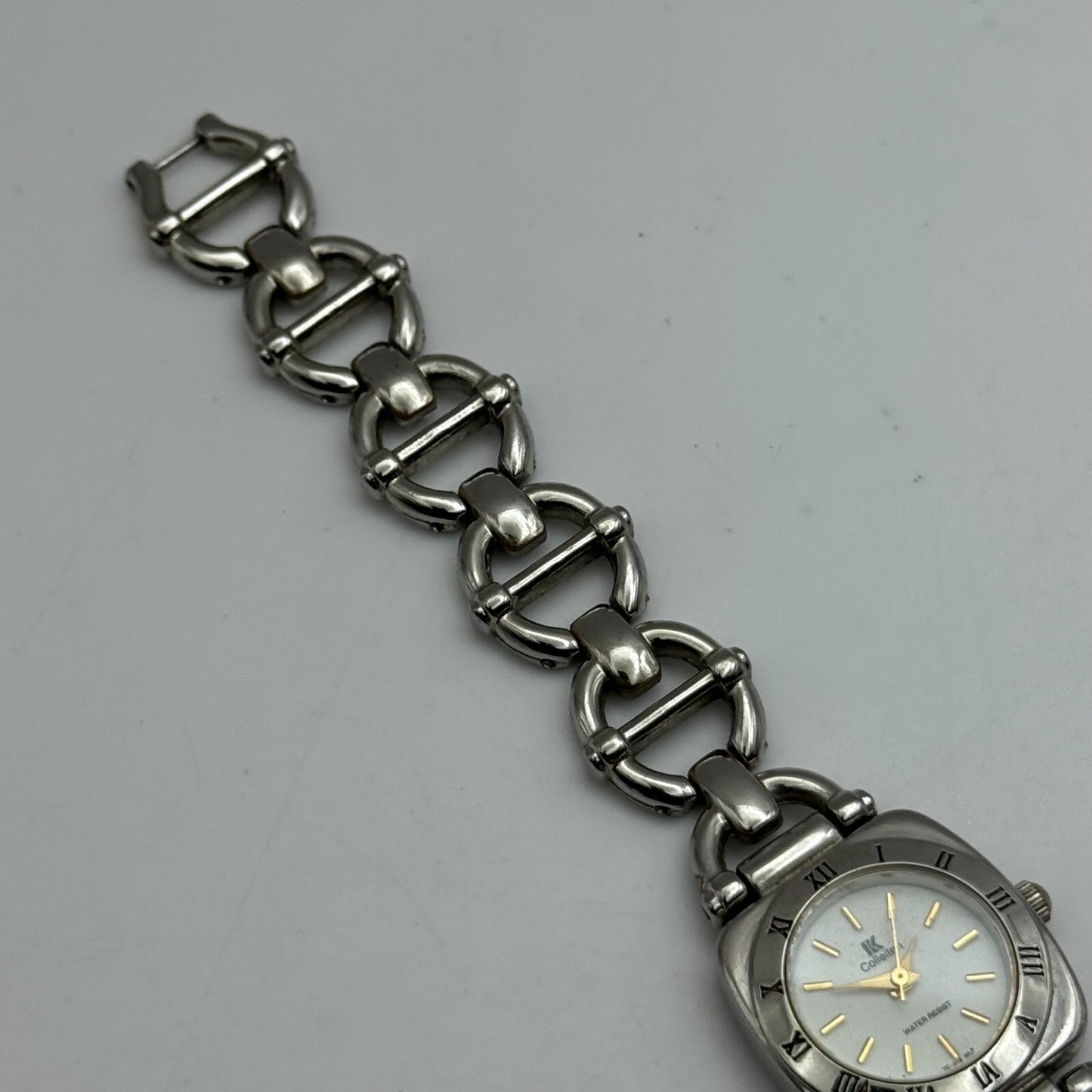 22mm Working Ladies Colleiten Silver Tone Panel Bracelet Quartz Watch 7.2 Inches