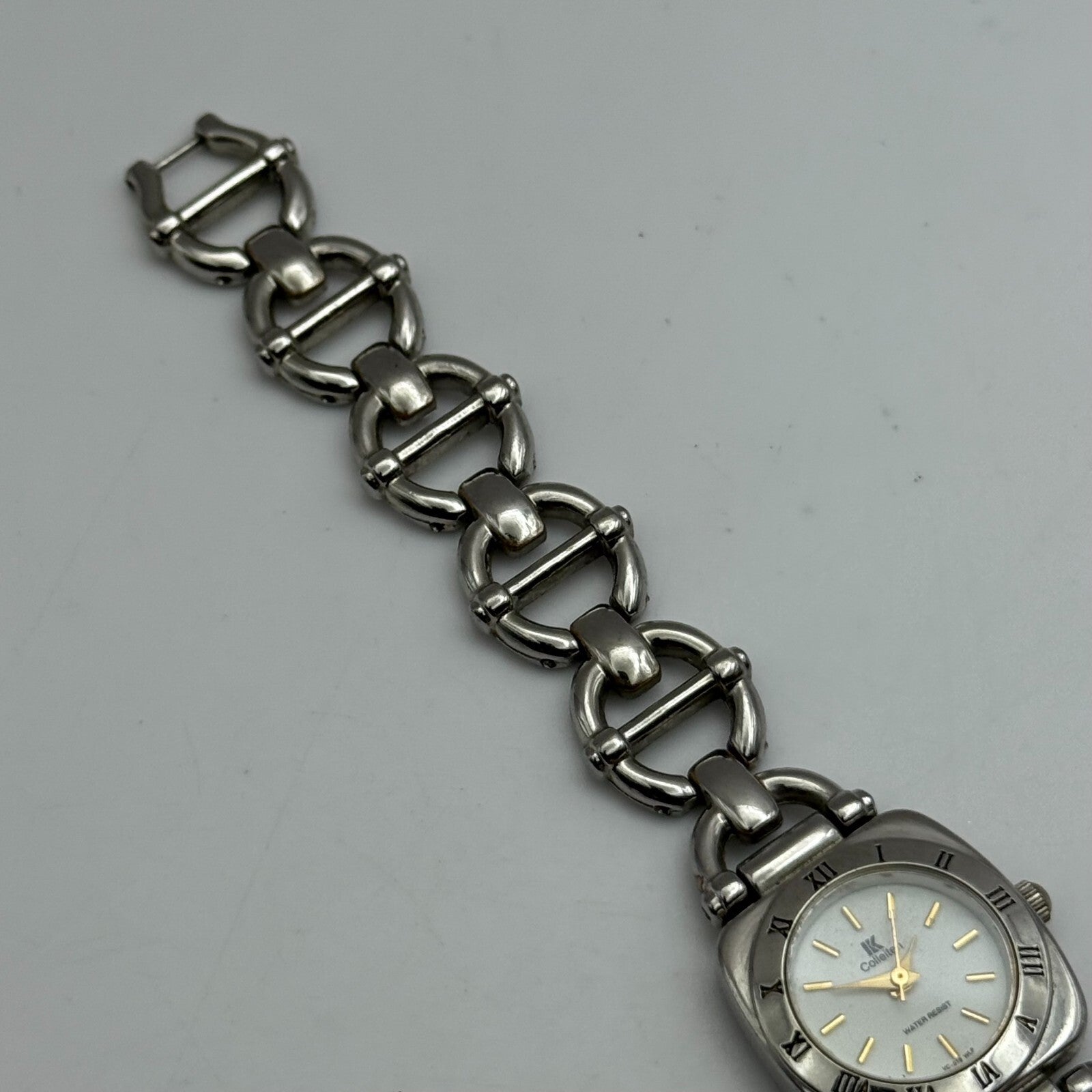 22mm Working Ladies Colleiten Silver Tone Panel Bracelet Quartz Watch 7.2 Inches