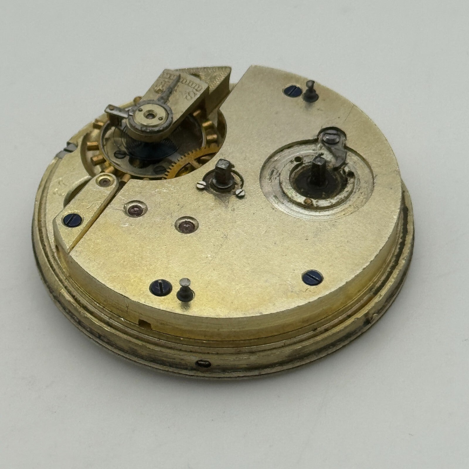 44.8mm Antique Henry E Peck London Swiss Key Wound Pocket Watch Movement PARTS
