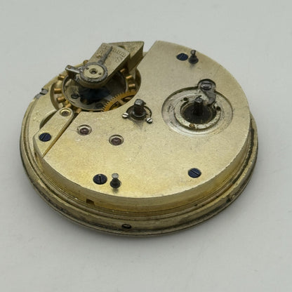 44.8mm Antique Henry E Peck London Swiss Key Wound Pocket Watch Movement PARTS