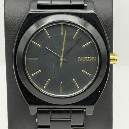 Nixon The Time Teller Acetate Men's Quartz Watch Black Japan Working 39mm