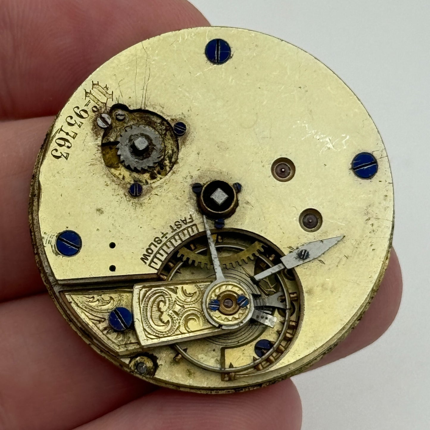 40.7mm Antique Unidentified Interesting Key Wound Pocket Watch Movement PARTS