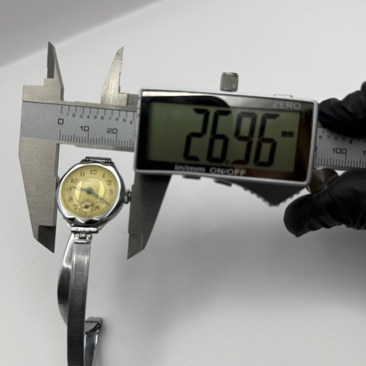 24mm Vintage Salvos Art Deco Foreign Sub Secs Manual Wind Watch PARTS / REPAIR