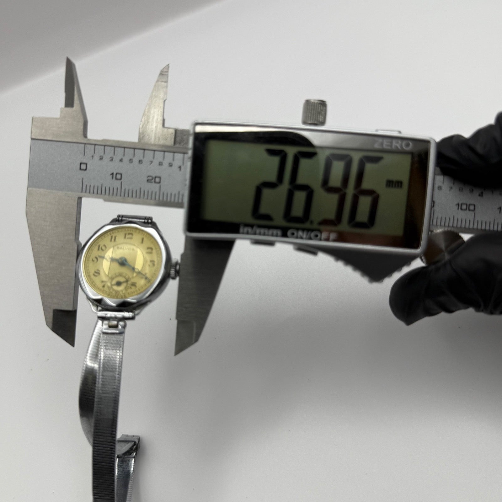 24mm Vintage Salvos Art Deco Foreign Sub Secs Manual Wind Watch PARTS / REPAIR